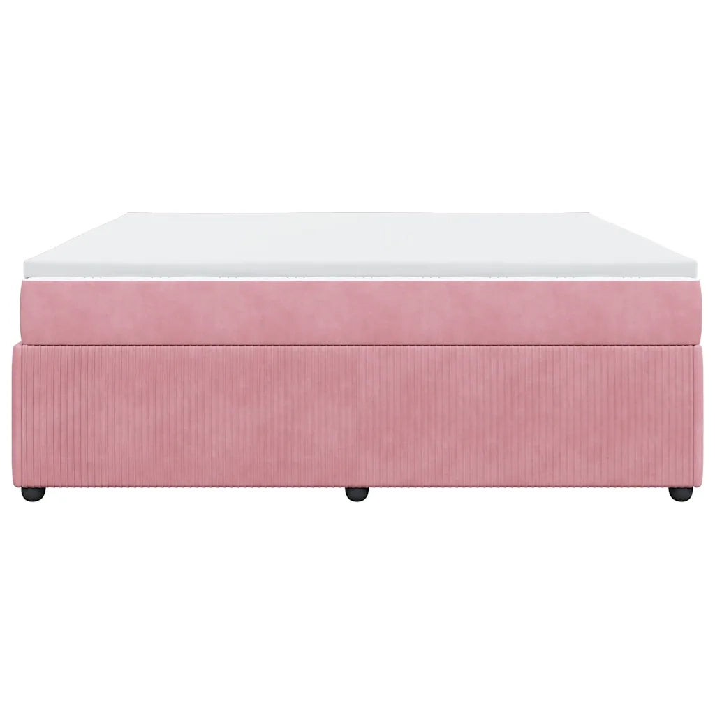 Giroletto a Molle con Materasso Rosa 200x200 cm in Velluto 3285667