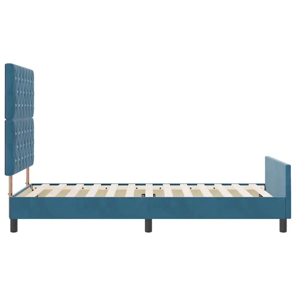 Letto a molle con testiera Blu Scuro 90 x 190 cm Velluto 3344847