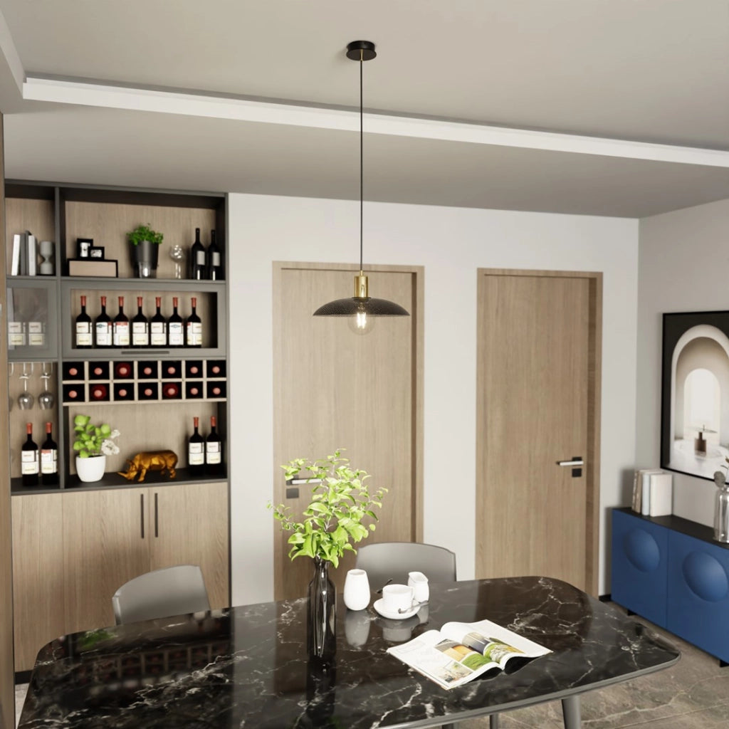 Lampada a sospensione nera oro in metallo Spirit E27 Emibig