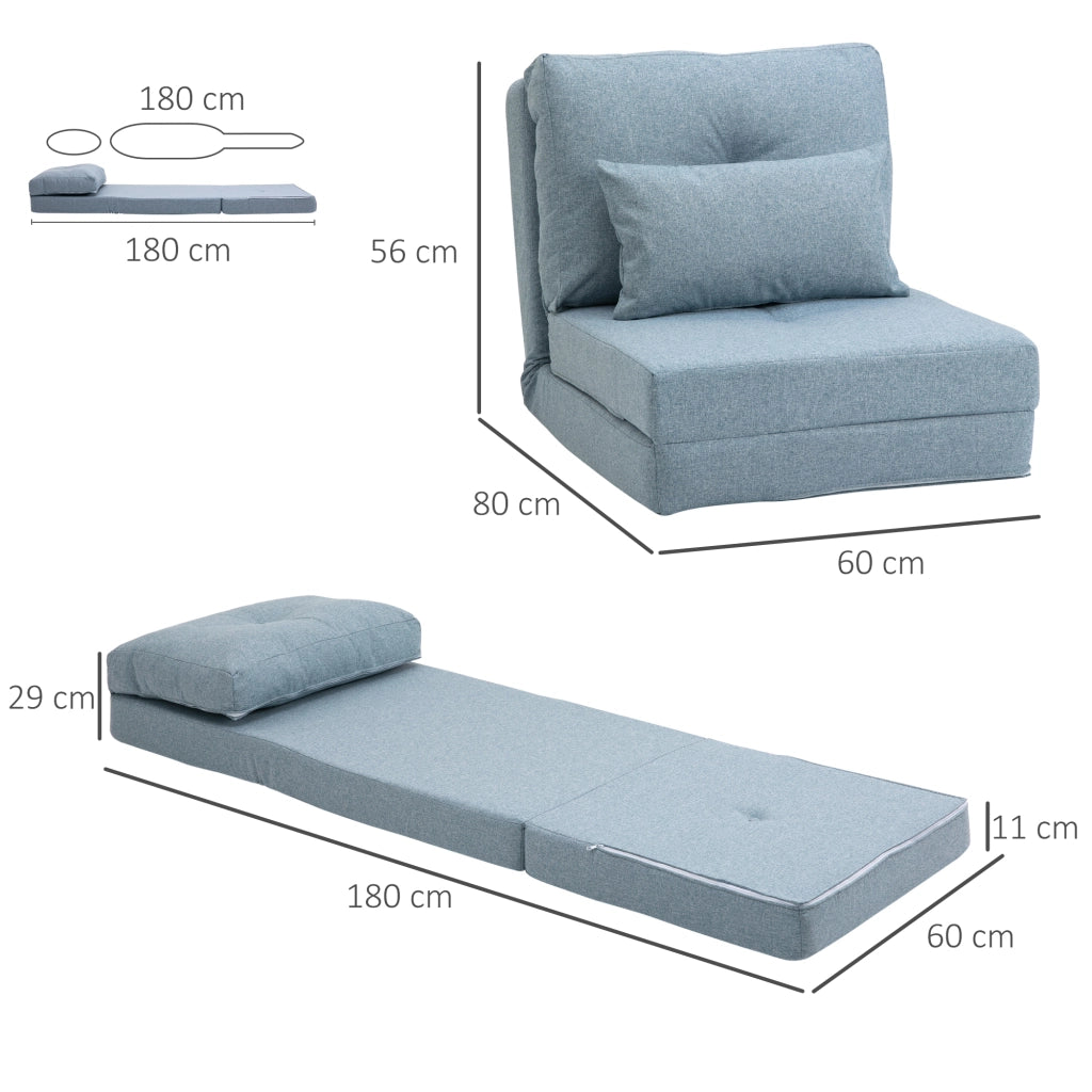 Poltrona letto reclinabile con cuscino ¨C Minimal ¨C blu