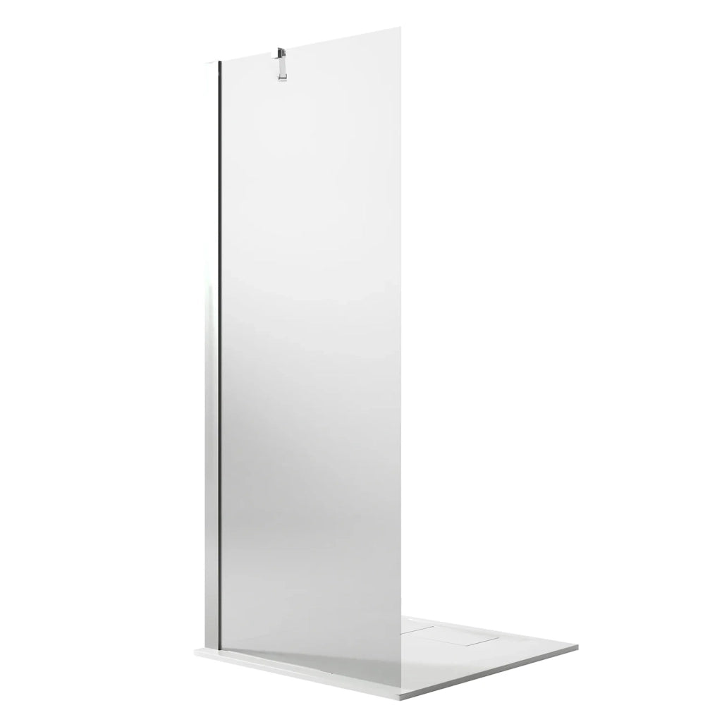 Parete doccia Walk In 50CM H190 Vetro Trasparente con Trattamento Anticalcare mod. Flip