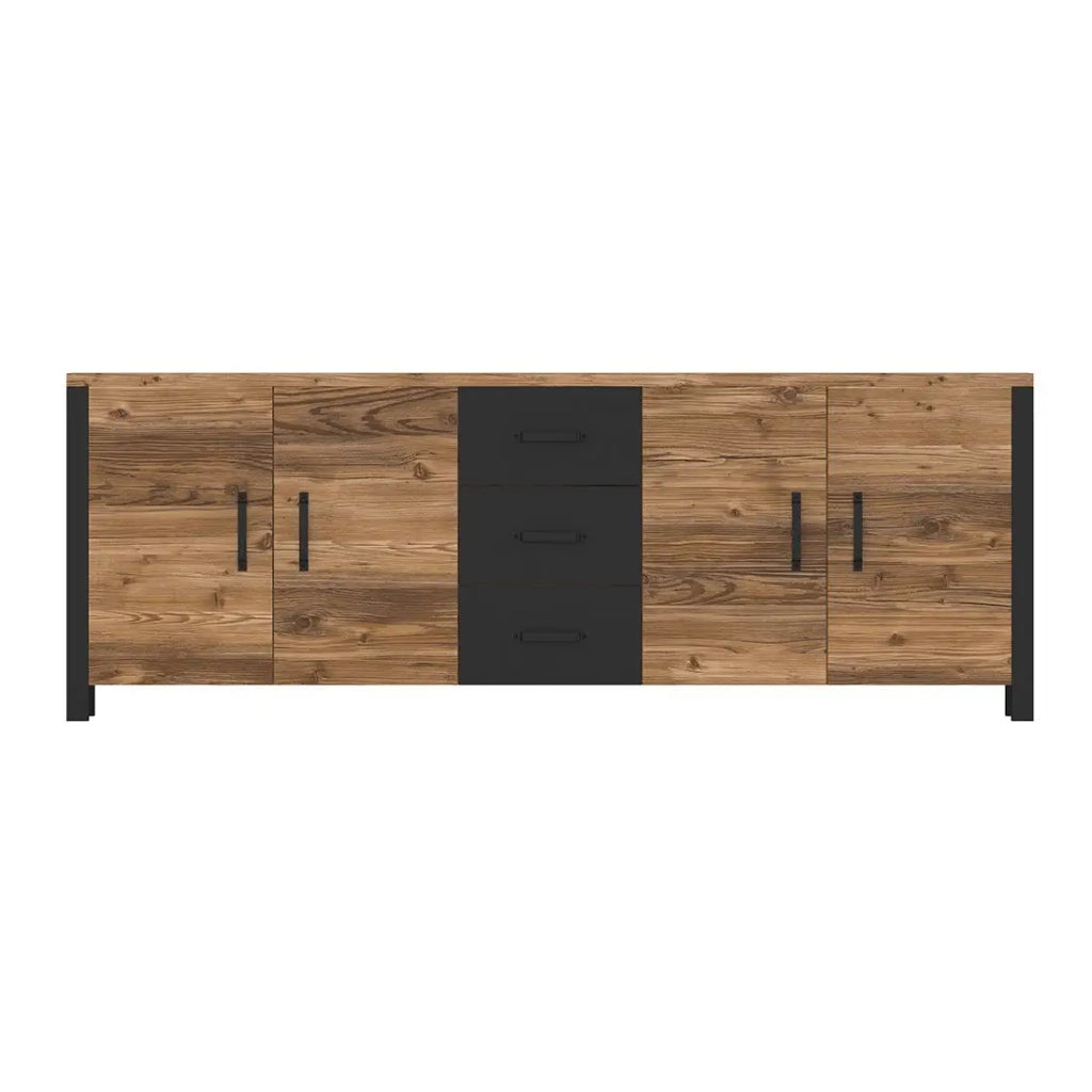 Buffet DARWIN – 220 cm in abete e nero opaco