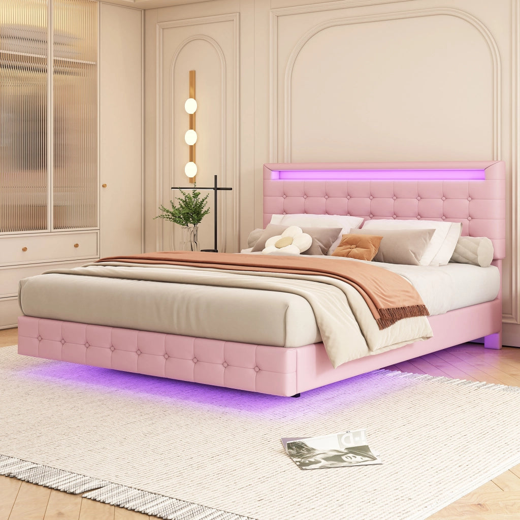 letto basso pu rosa 140 x 200 cm