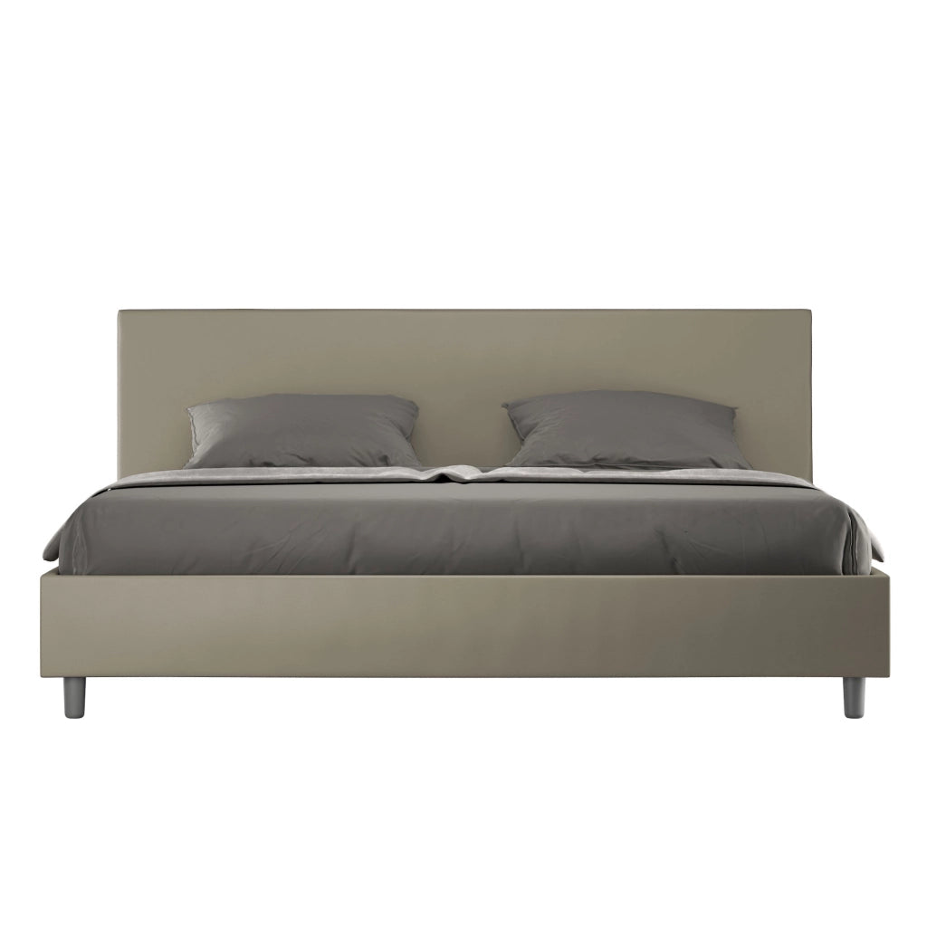 BS COM Letto senza rete imbottito 180x190 similpelle cappuccino