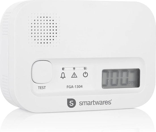 Sistema di Allarme Monossido di Carbonio con Display e Tasto di Test - 10 Anni di Sensori - 3 Anni di Batterie - Sicurezza per la Casa