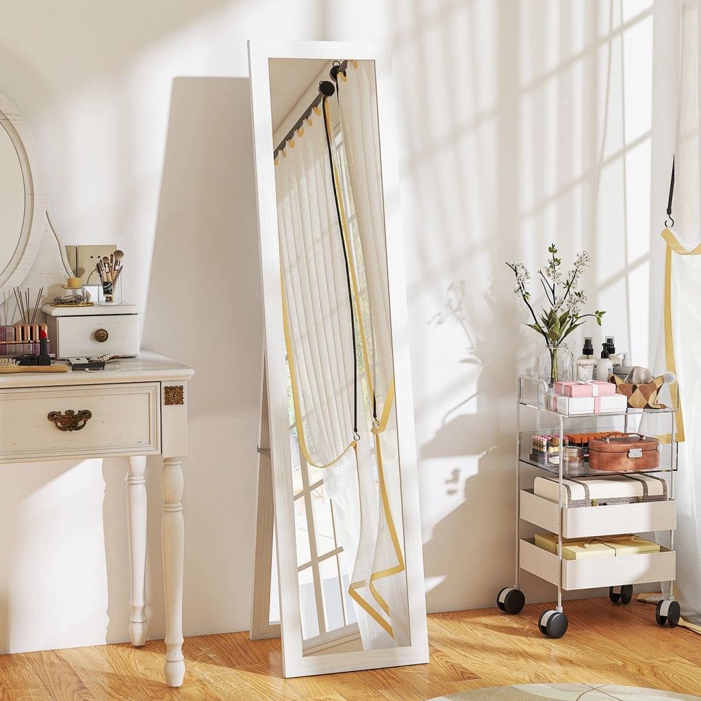 Specchio a Pieno Corpo con Supporto ¨C Minimal ¨C 37x157 cm Bianco