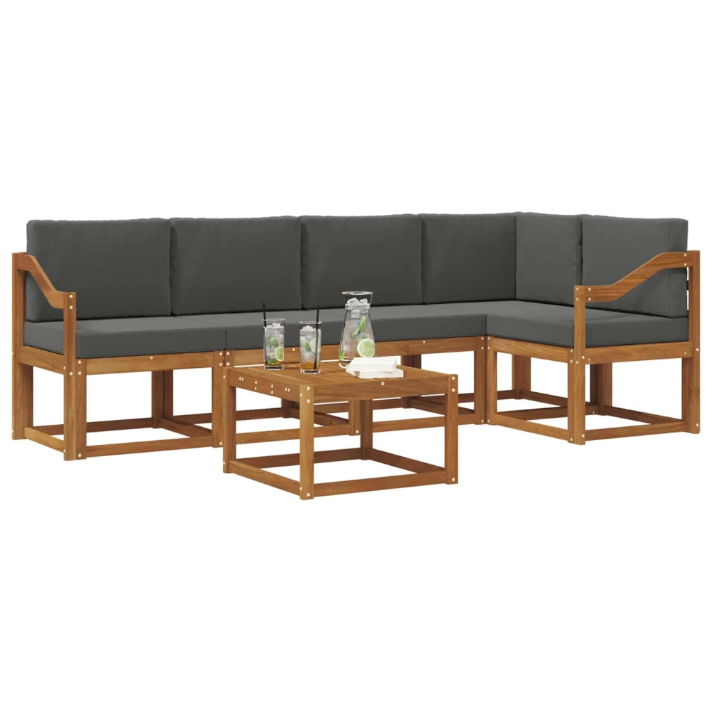 Set di divani da esterno con cuscino 6 pcs Naturale e Antracite 3366445