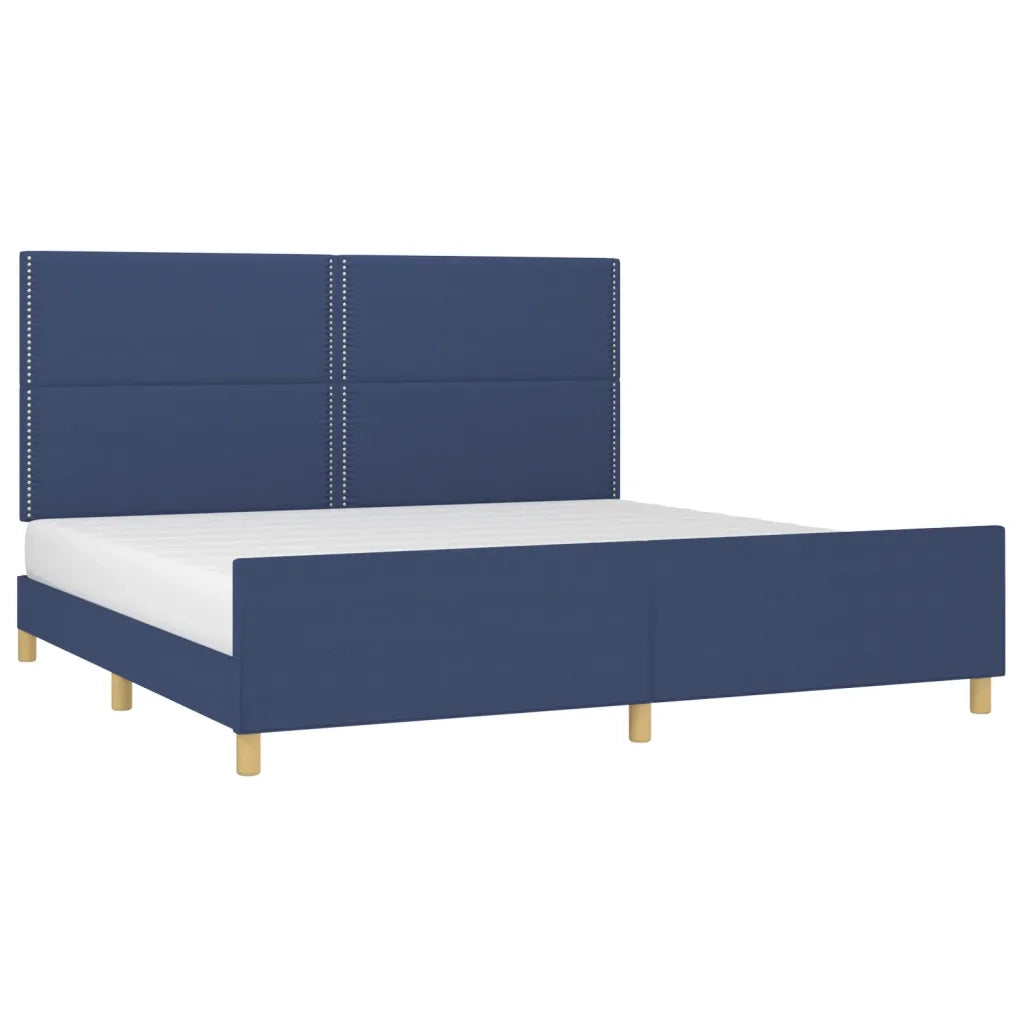 Giroletto senza Materasso Blu 200x200 cm in Tessuto