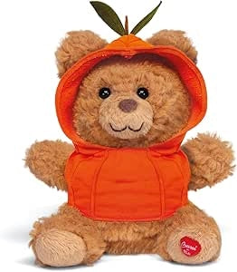 Orso Marlon Halloween Zucca | Peluche decorazioni giochi Halloween, Spooky season | 14x16x8 cm taglia XS | Halloween col