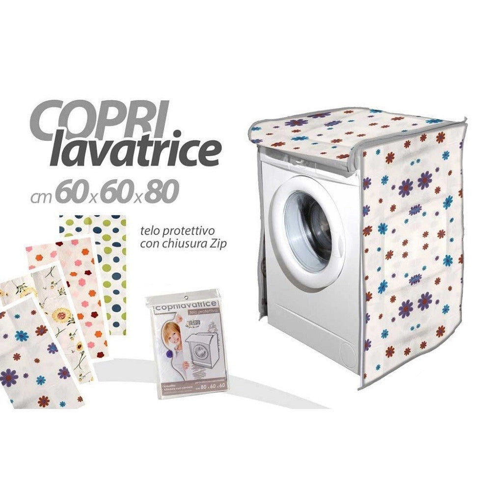 Trade Shop - Copri Lavatrice Prottetivo 60x60x80cm Imbottito Cerniera Telo Decori Ass. 345814 -
