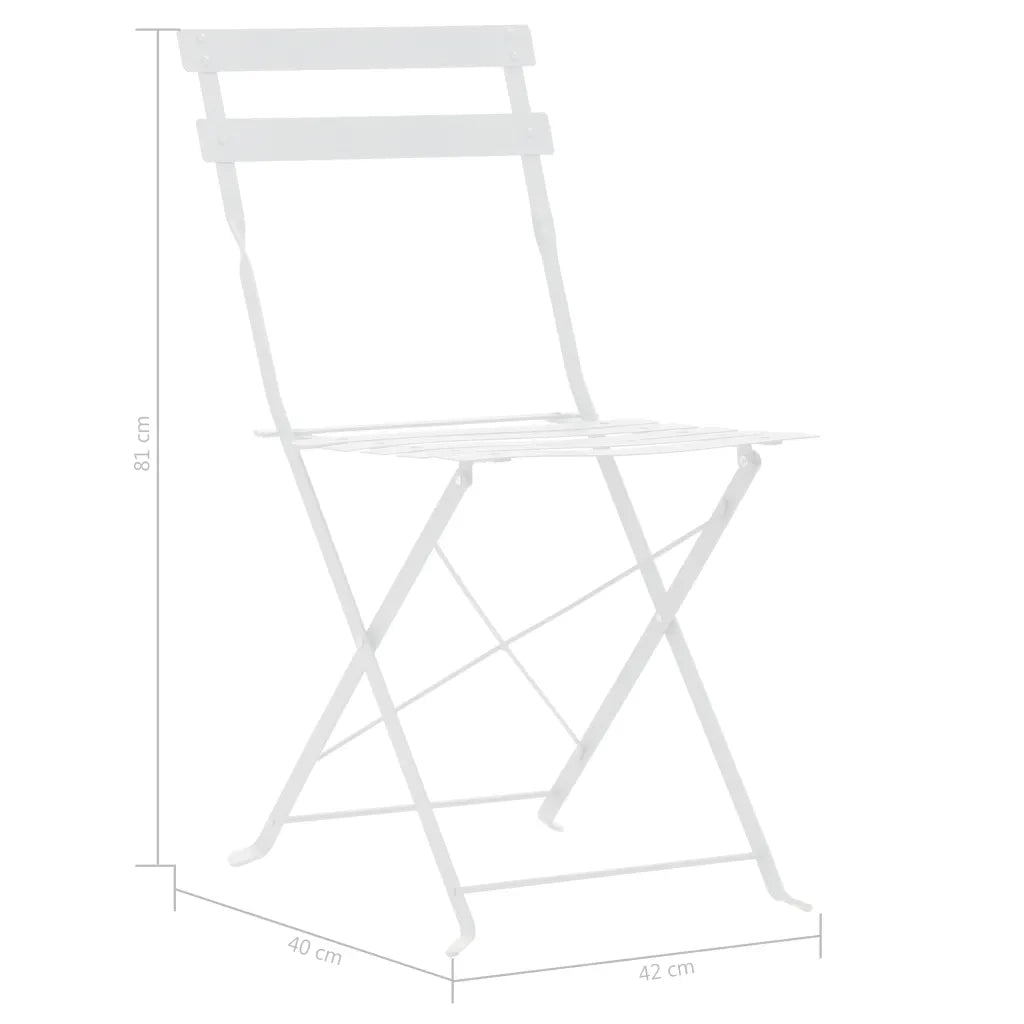 Set da Bistrot 3 pz in Acciaio Bianco 44357