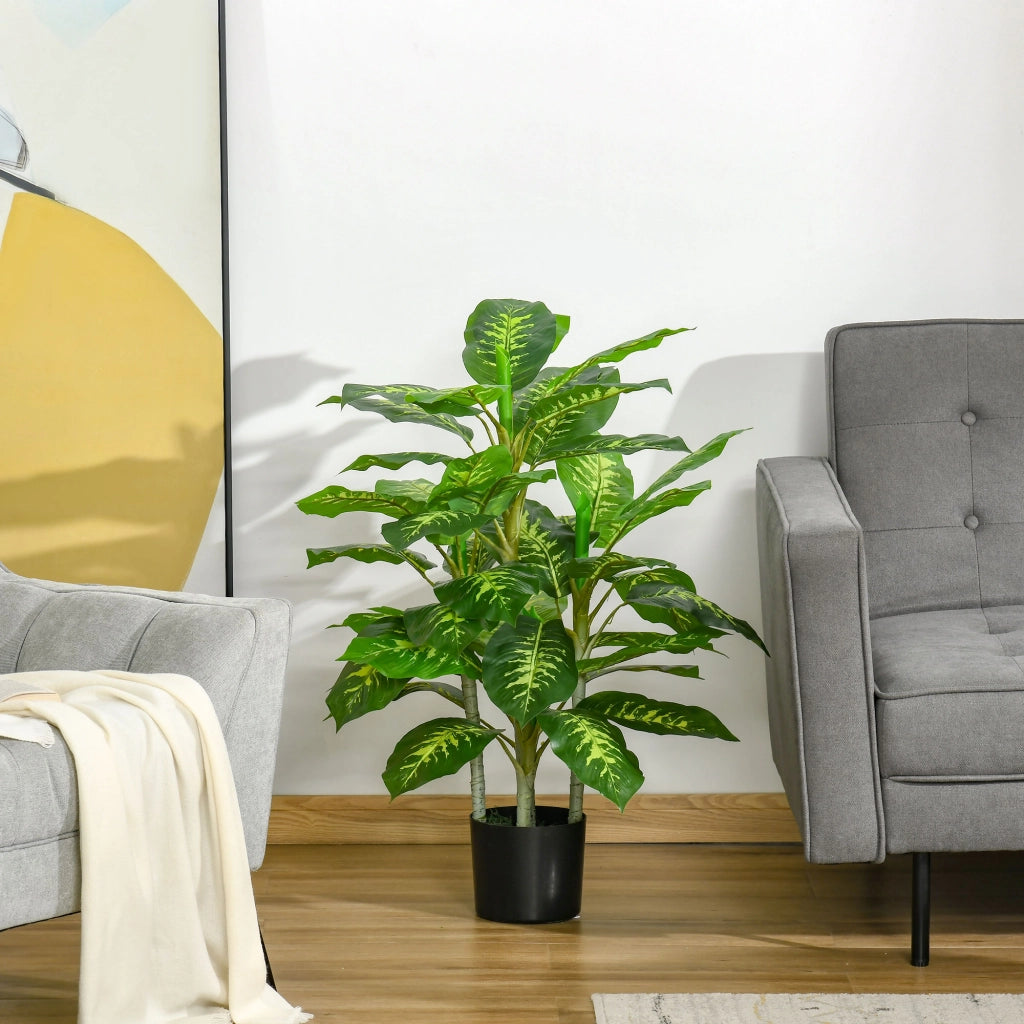 Pianta artificiale in resina con vaso in cemento ¨C Minimal ¨C Verde 95 cm