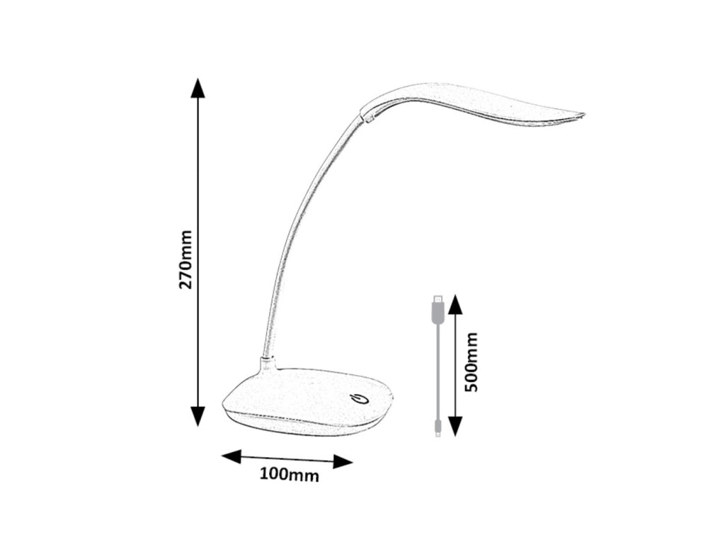Lampada da scrivania blu dimmerabile USB LED 2W Bedi Rabalux
