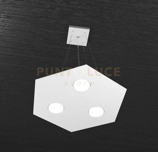 EXAGON SOSPENSIONE 3+1 LUCI BIEMISSIONE BIEMISSIONE GRIGIO 1142-SP+1-GR