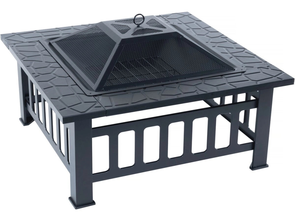 Braciere barbecue 3 in 1 con copertura anti-brace "Flaméo" - Nero