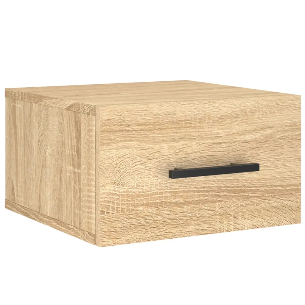Set di 2 Comodini | Armadio da Notte | Mobiletto da notte a Muro Rovere Sonoma 35x35x20 cm