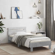 Struttura letto con testata-Giroletto Grigio Cemento 80 x 200 cm 534279