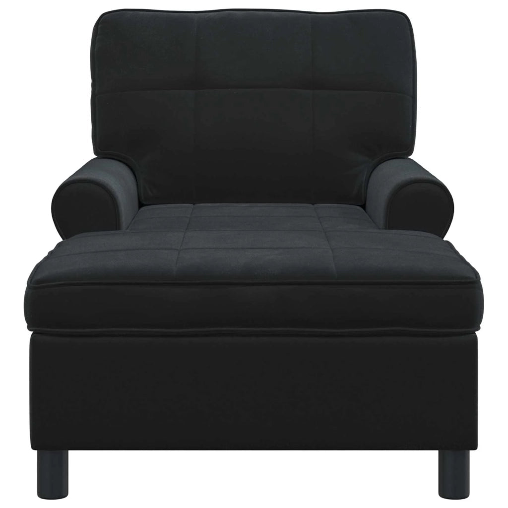 Chaise Lounge | Sedia a Sdraio con cuscino Nero 91 x 157 x 91 cm Velluto CFW2688990