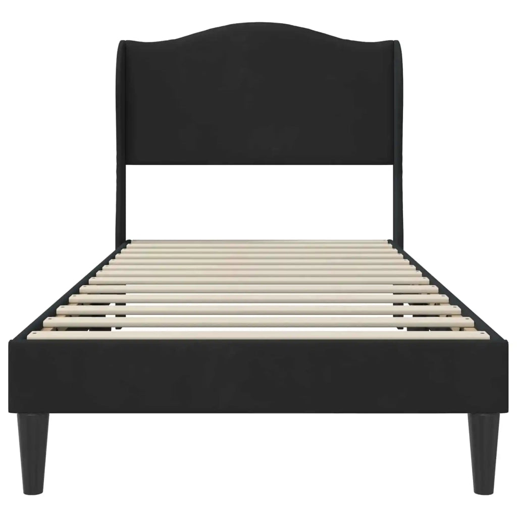 Struttura del letto con testiera-Giroletto Nero 90 x 200 cm Velluto 665730