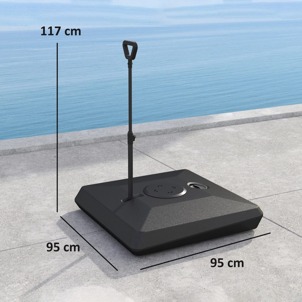 Base Ombrellone Giardino ¨C Minimal ¨C Nero, HDPE, 135/140/160mm
