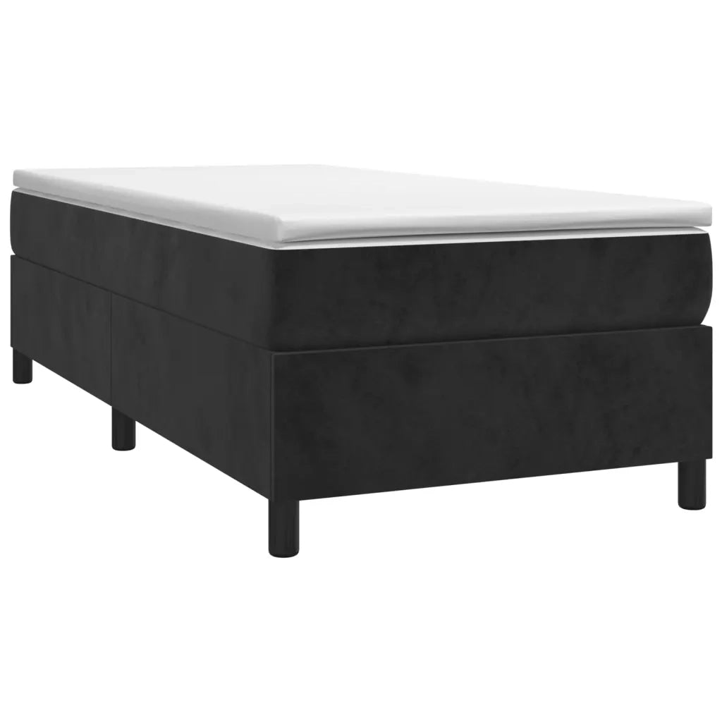 Letto singolo | Letto per adulti | Struttura Letto a Rete a Molle Nero 90x190 cm in Velluto