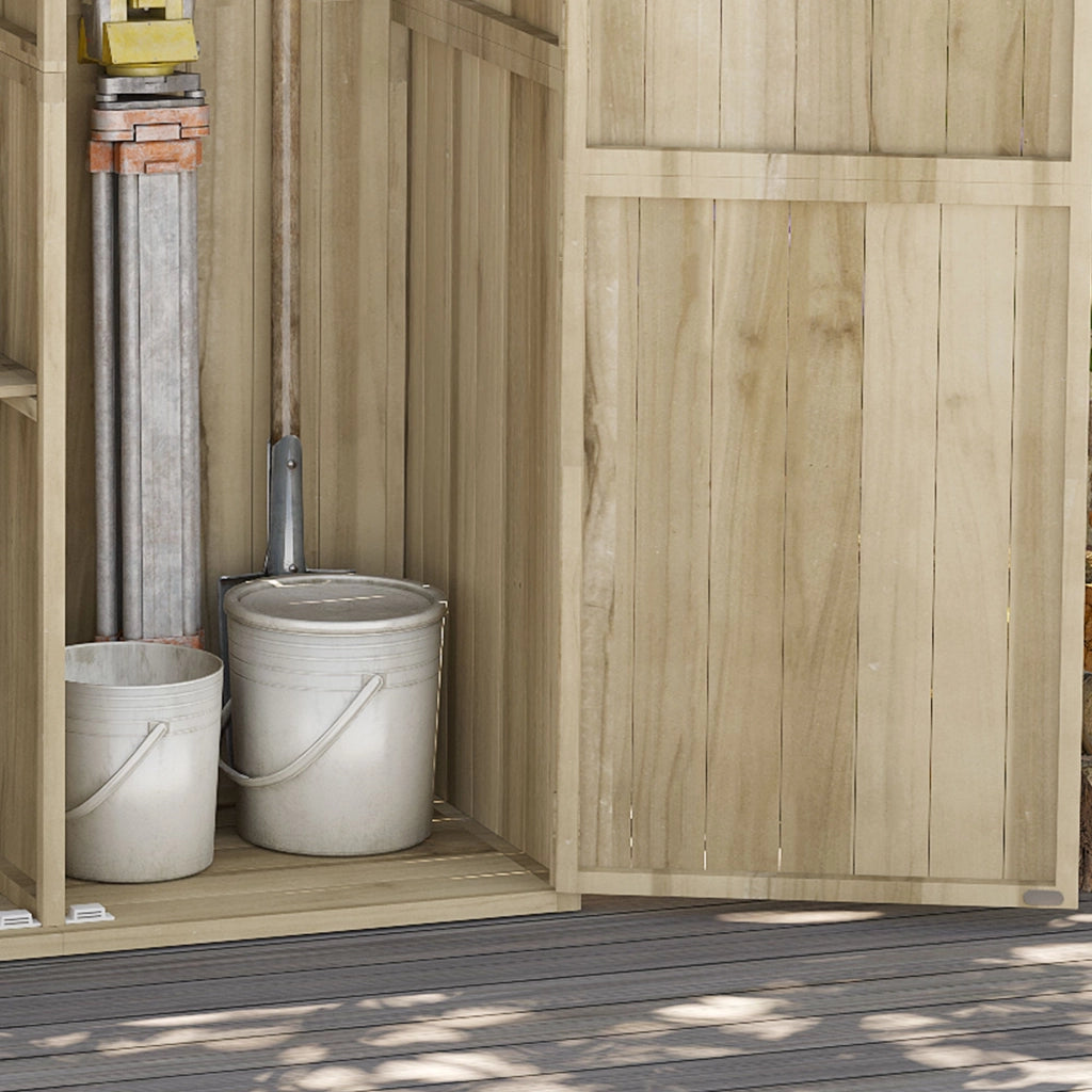 Casetta Box da Giardino 120x57x183 cm in Legno Naturale