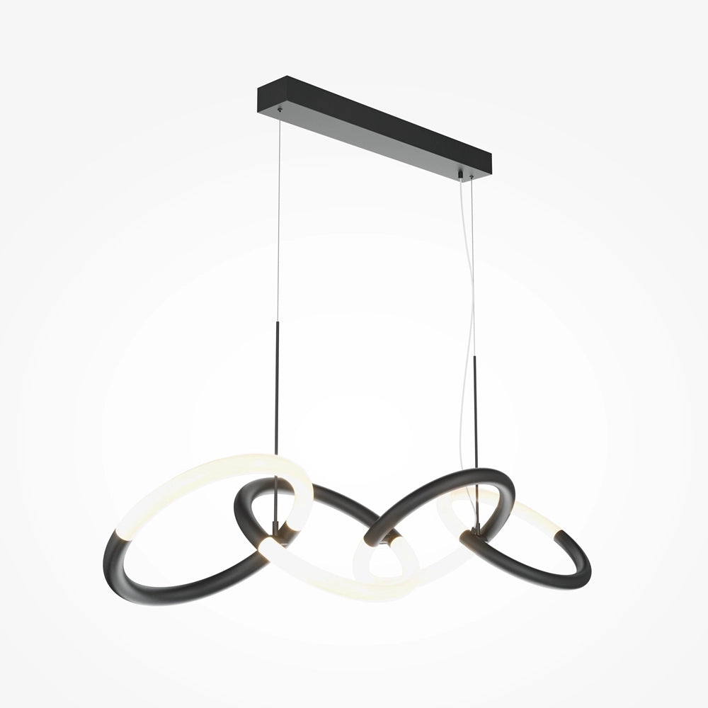 Lampada a sospensione LED Maytoni Node 4 luci nera 120cm