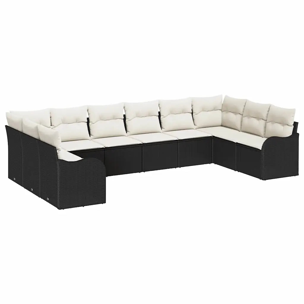 Set Divano da Giardino Nero 344 x 177,5 x 85 cm polyrattan 3345877