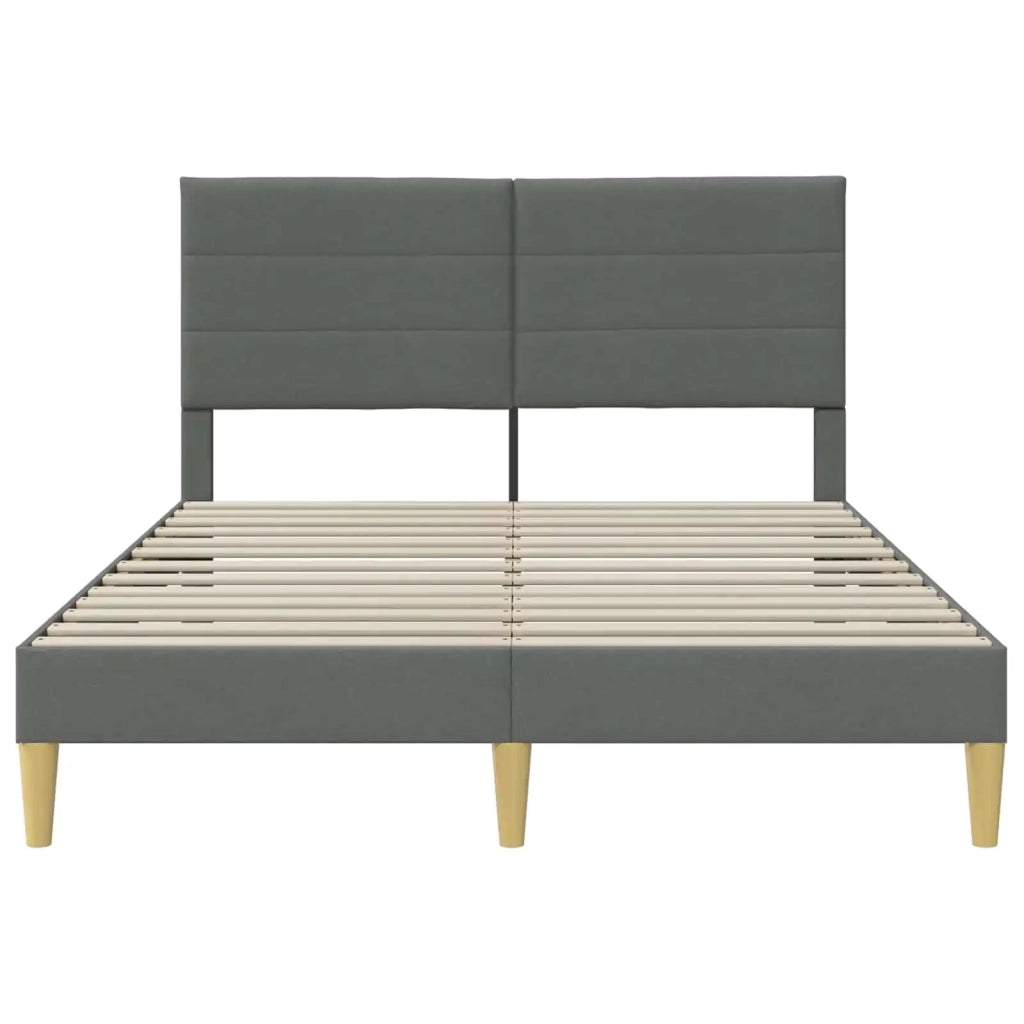 Letto matrimoniale | Letto per adulti | Struttura del letto Grigio Scuro 140 x 200 cm Tessuto