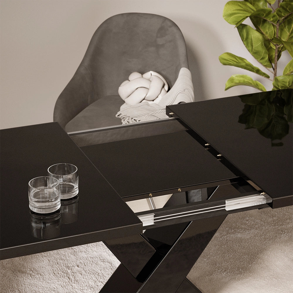 Tavolo da pranzo Chinto Nero 120 x 80 cm Estensibile Vicco