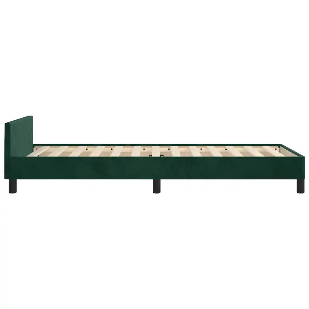 Letto singolo | Letto per adulti | Giroletto senza Materasso Verde Scuro 90x200 cm in Velluto