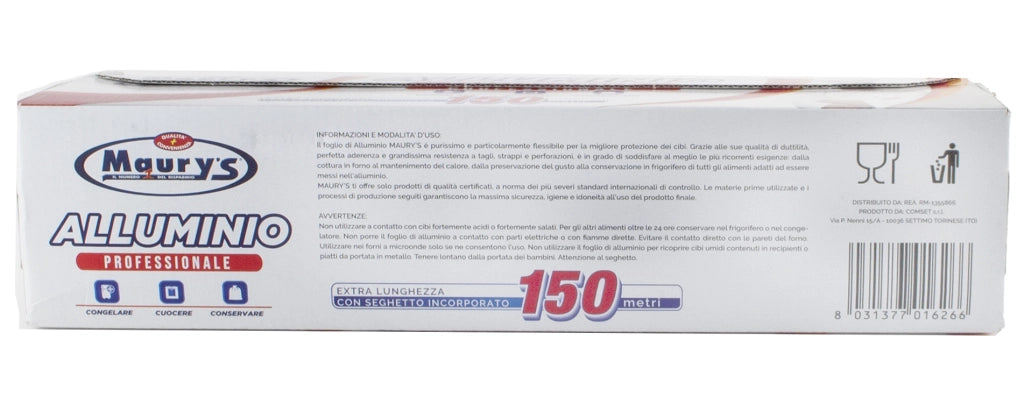 MAURY'S ROTOLO ALLUMINIO FOGLIO DA CUCINA 150 MT