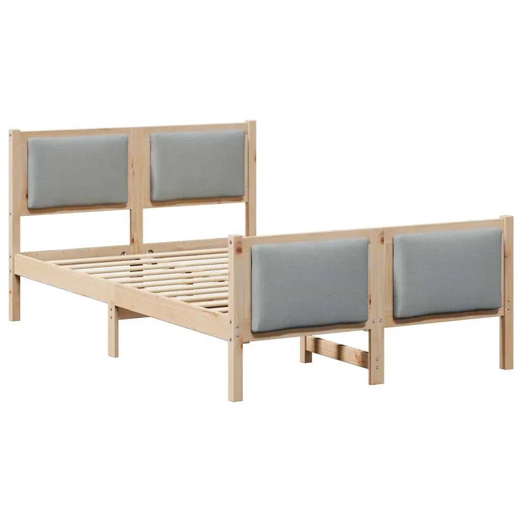 Struttura del letto-Giroletto Grigio chiaro 120 x 190 cm Tessuto 312775
