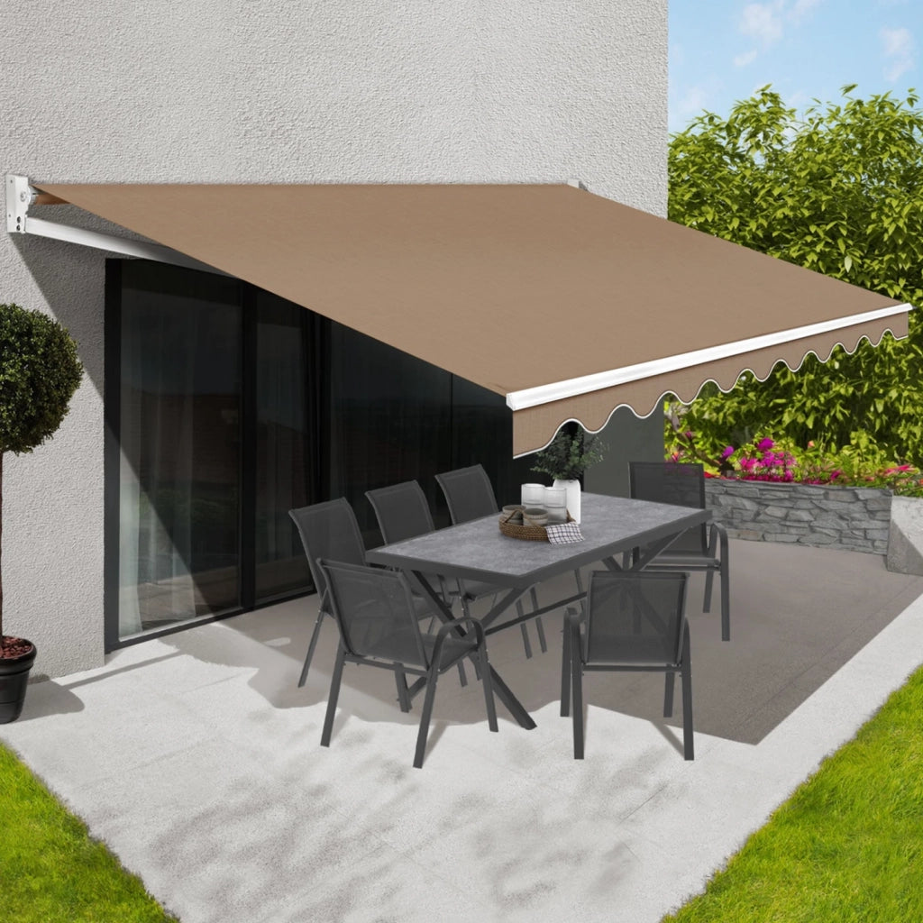 IDMarket - Tenda da sole manuale 3,80x3 m color tortora
