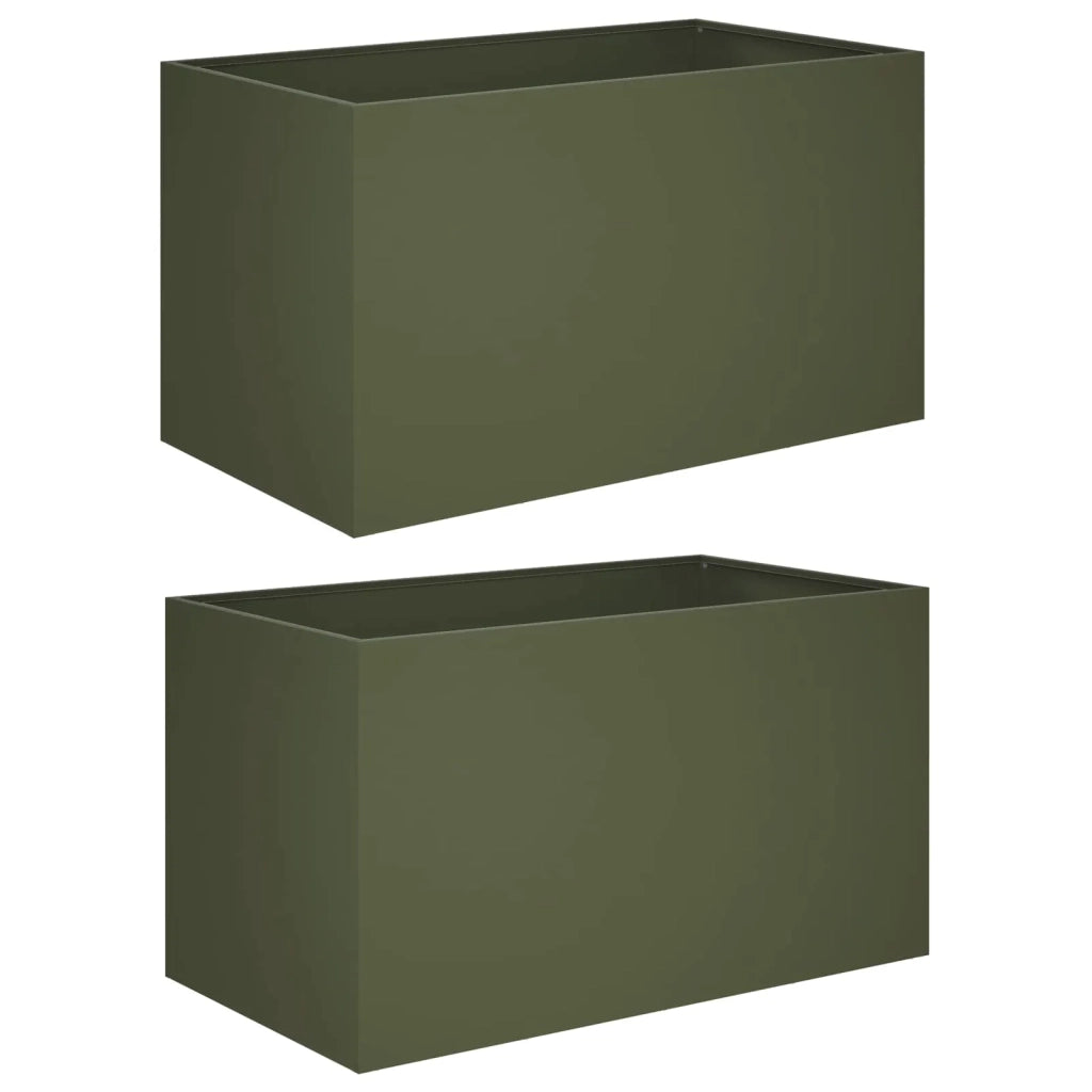 Vaso da giardino 2 pz Verde Oliva 100 x 50 x 50 cm 8005281