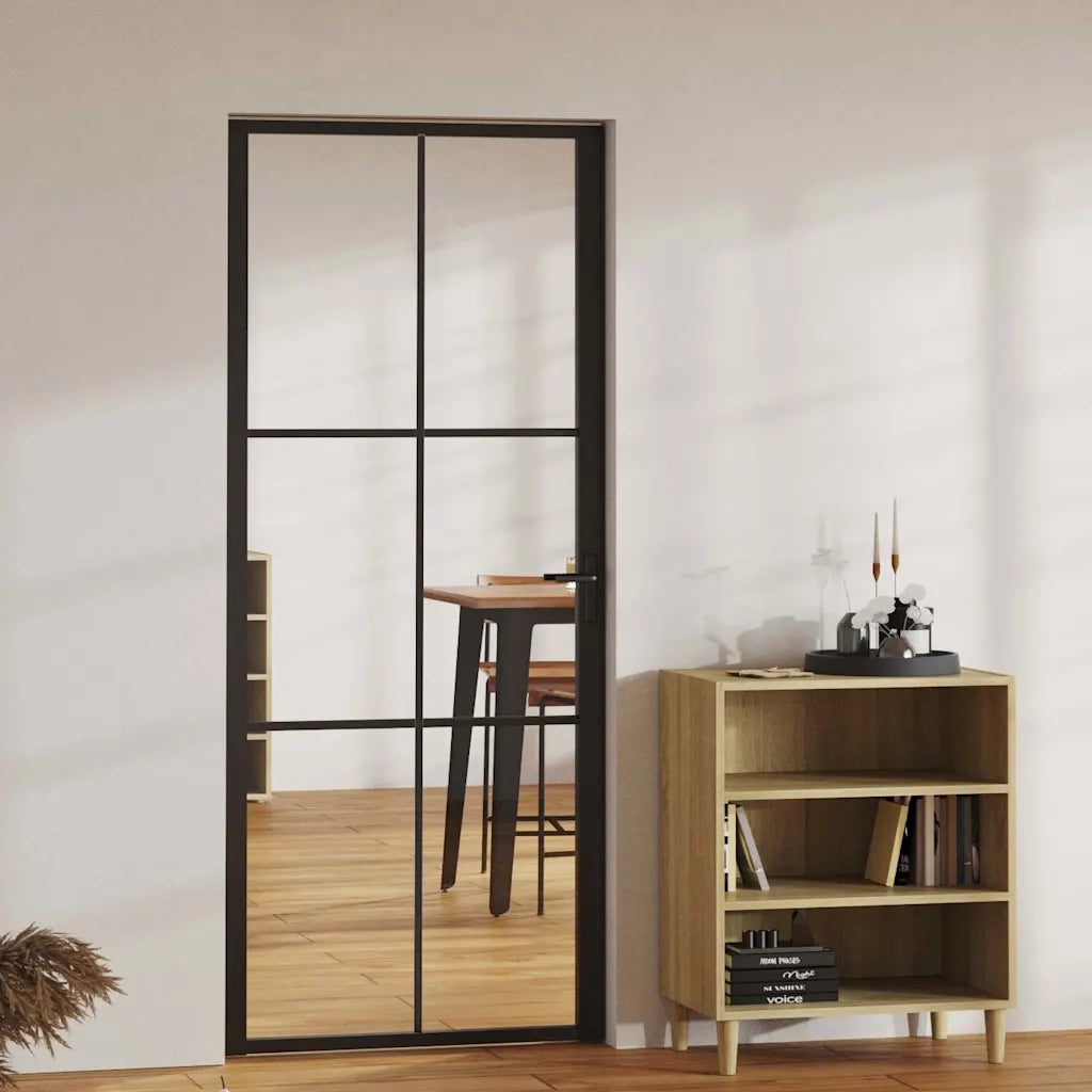 Porta da Interno ESG Vetro e Alluminio 83x201,5 cm Neracod mxl 97207