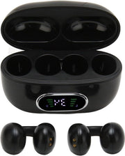 Orecchini stereo clip-on per traduzione - 144 lingue - con caricatore - compatibili con iOS - nero.