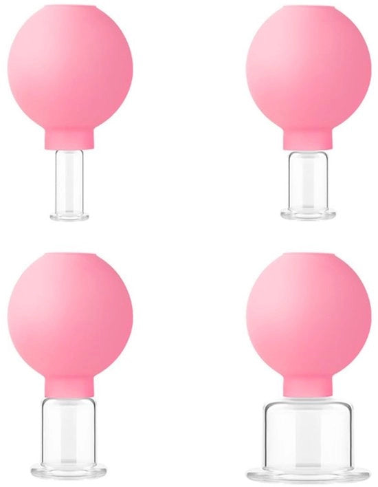Set di 4 Basette per Massaggio Faciale in Silicone per la Curà della Pelle