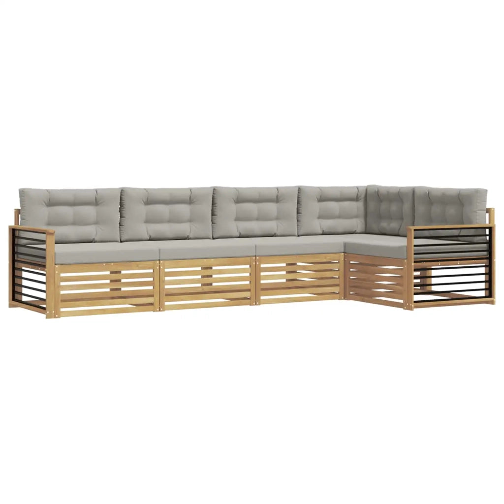 Set di divani da esterno 6 pcs Bianco e Grigio Chiaro 3390496