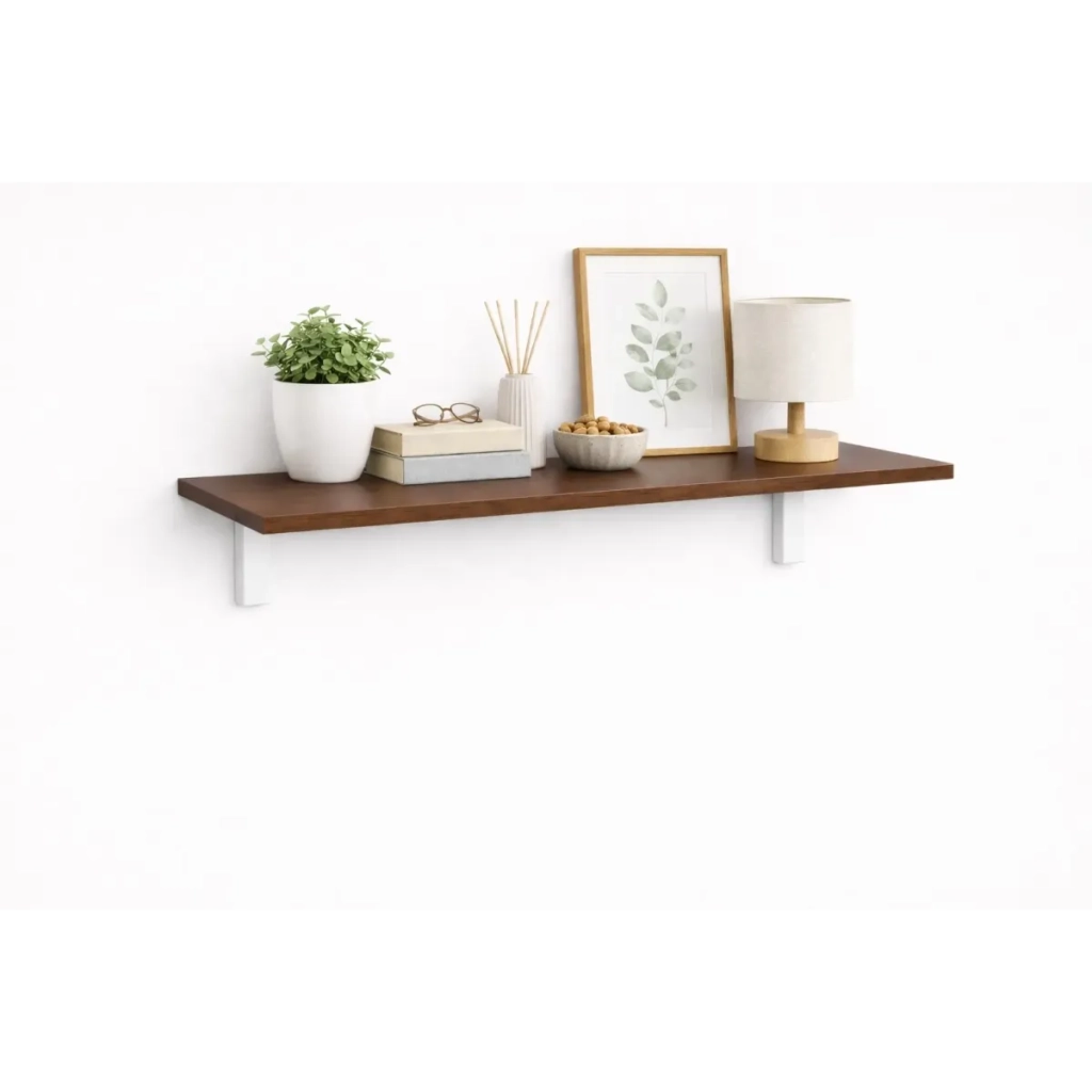 Mensola da Muro da appoggio in Legno nobilitato spessore 1,8 cm in colore Noce 60x60 cm