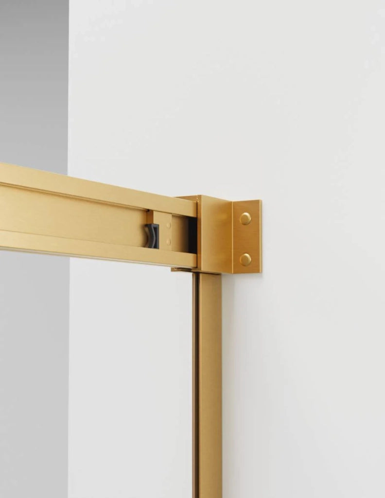Box doccia THALASSA (BASIC) 1+1 con lato fisso laterale 135x120 cm Oro vetro trasparente