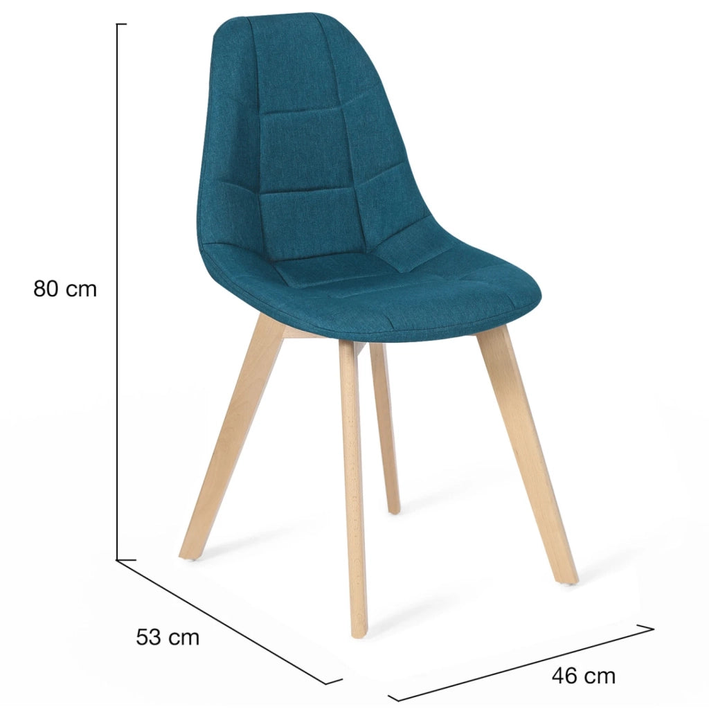 IDMarket - Set di 4 sedie da pranzo GABY blu
