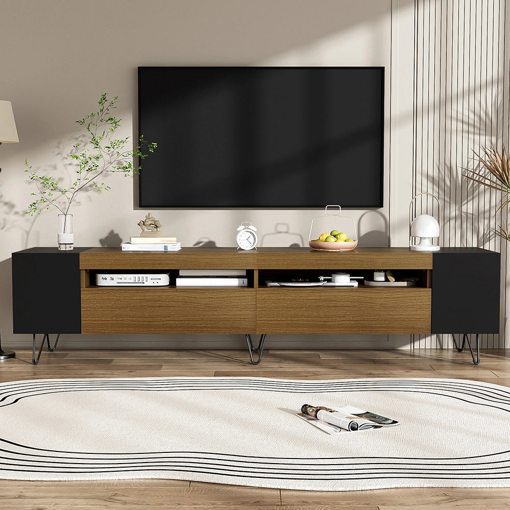 Mobile TV moderno - Xylo - 180cm nero/effetto legno