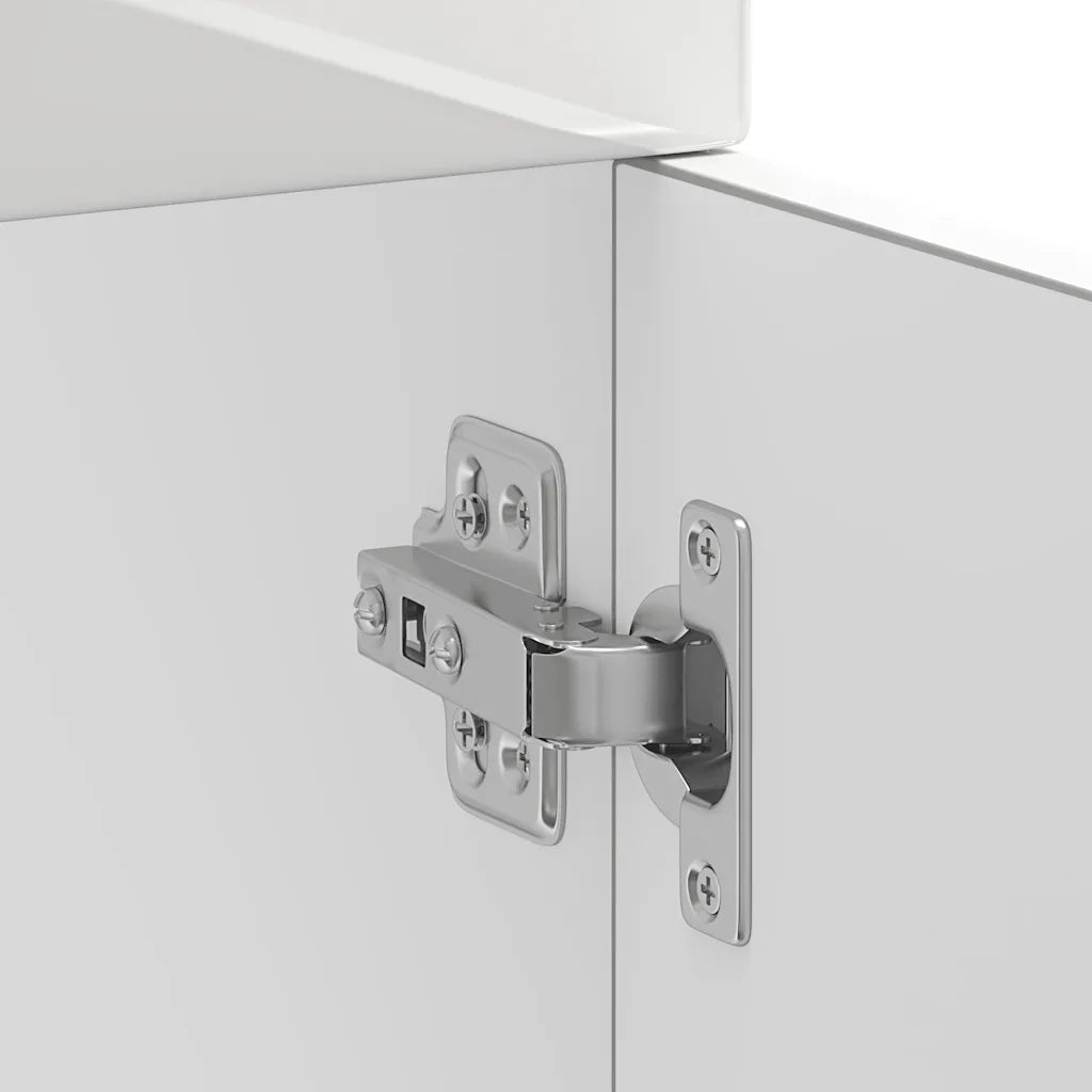 Mobile da cucina moderno con ampio spazio contenitivo 30 x 46 x 81,5 cm piedini regolabili legno composito bianco lucido 02_0049882