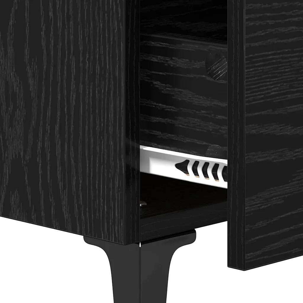 Set di 2 Comodini | Armadio da Notte | Mobiletto da notte Rovere nero 40 x 35 x 47,5 cm