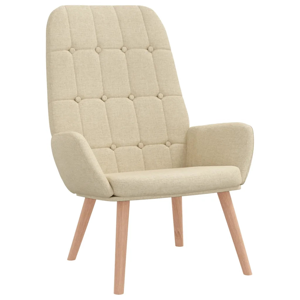 Poltrona Relax con Poggiapiedi Crema in Tessuto 3315151