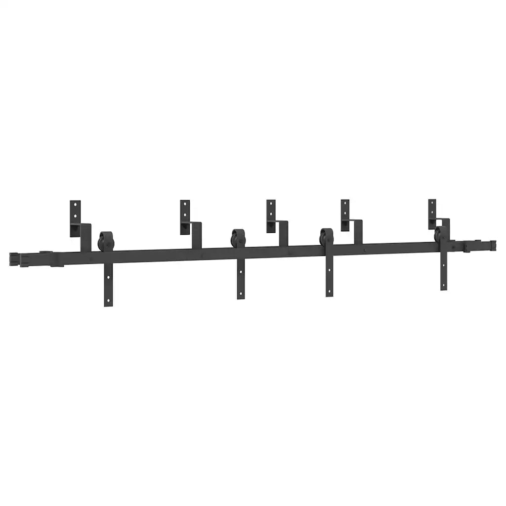 Kit di Binari per Porte Scorrevoli 213,5 cm Acciaio Nero CFW4345055