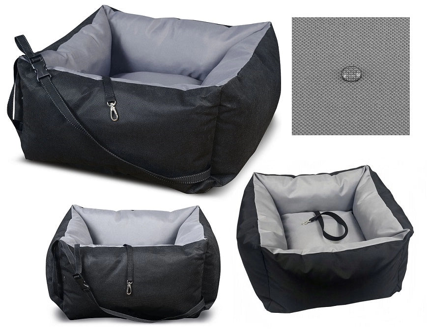 AIO FACTORY Trasportino per auto impermeabile grigio per cani 55x55 cm