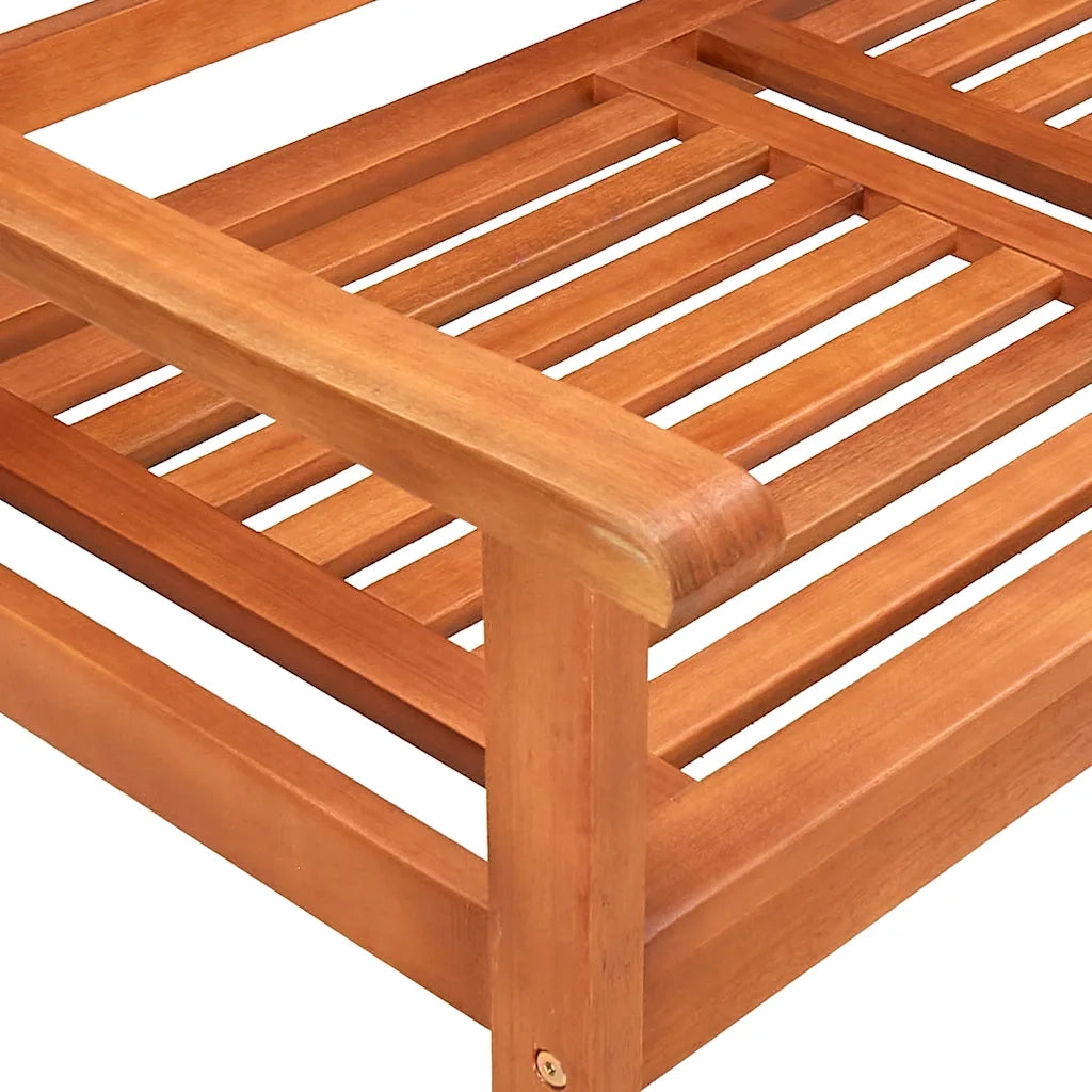 Panchina da Giardino 2 Posti e Cuscino 120cm Massello Eucalipto 3060974