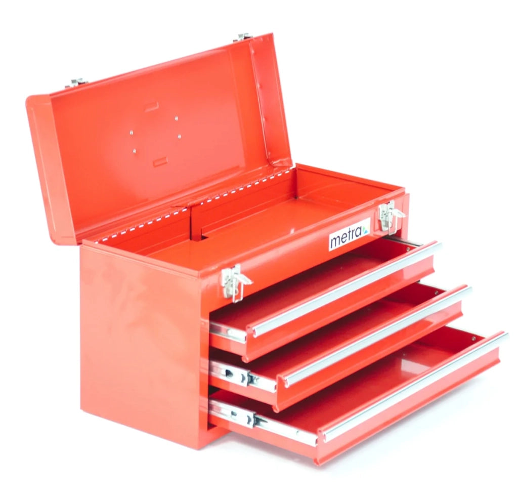 Cassetta degli attrezzi, standard, 3 cassetti, colore rosso